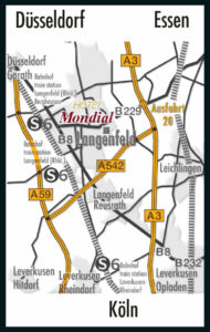 Directions to the Hotel Mondial in Langenfeld